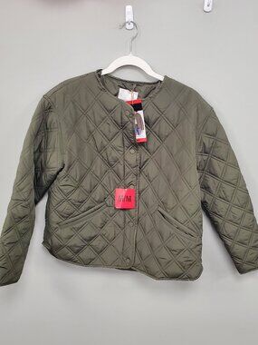 Weatherproof Women's Collarless Quilted Jacket In Olive